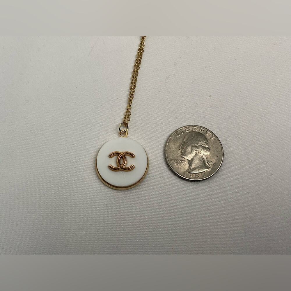 White & Gold CC Button - Picture 7 of 12